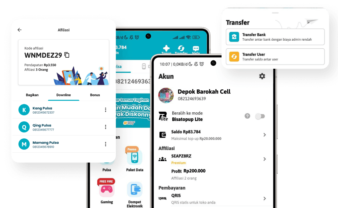 Bisatopup App Screens
